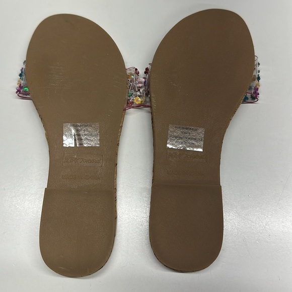 Betsey Johnson Sandals Slides Flats Slip On Open Toe Shoes Floral Beaded New 6 - Picture 6 of 7